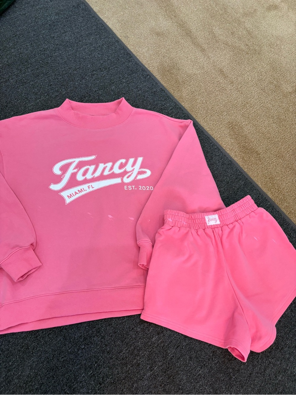 Shop Fancy Miami Set - Mock neck Sweatshirt & Shorts